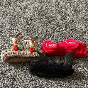 Set of three make up headbands